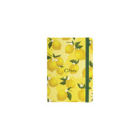 Блокнот BRAUBERG Lemons с резинкой без линовки 96 листов, А5 145x203 мм, твердая обложка 113727