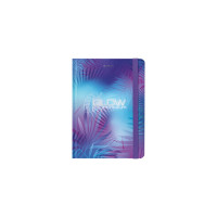Блокнот BRAUBERG Glow с резинкой в клетку 96 листов, А5 145x203 мм, твердая обложка с фольгой 113729