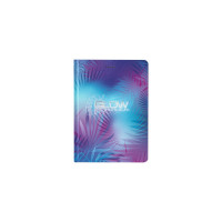 Блокнот BRAUBERG Glow с резинкой в клетку 96 листов, А5 145x203 мм, твердая обложка с фольгой 113729