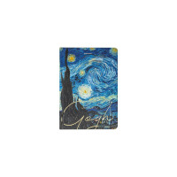 Блокнот BRAUBERG Van Gogh с резинкой в клетку 96 листов, А5 145x203 мм, твердая обложка с фольгой 113728