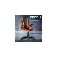 Компьютерное кресло BRABIX Shark GM-203, экокожа, черное/оранжевое 532513