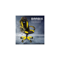 Компьютерное кресло BRABIX Blaze GM-162, TW/экокожа, черное/желтое 532579