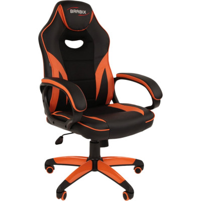 Компьютерное кресло BRABIX Accent GM-161, TW/экокожа, черное/оранжевое 532577