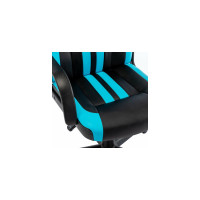 Компьютерное кресло BRABIX Stripe GM-202, экокожа, черное/голубое 532509