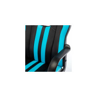 Компьютерное кресло BRABIX Stripe GM-202, экокожа, черное/голубое 532509