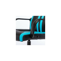 Компьютерное кресло BRABIX Stripe GM-202, экокожа, черное/голубое 532509