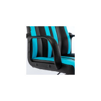 Компьютерное кресло BRABIX Stripe GM-202, экокожа, черное/голубое 532509