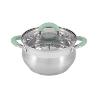 Кастрюля Mallony MENTOLO, 4,6 л, из нержавеющей стали с крышкой, ручки с силиконом 103578