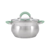 Кастрюля Mallony MENTOLO, 4,6 л, из нержавеющей стали с крышкой, ручки с силиконом 103578