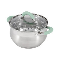 Кастрюля Mallony MENTOLO, 4,6 л, из нержавеющей стали с крышкой, ручки с силиконом 103578