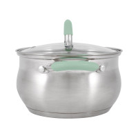 Кастрюля Mallony MENTOLO, 4,6 л, из нержавеющей стали с крышкой, ручки с силиконом 103578