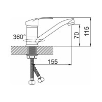 Смеситель для кухни Gota Rocio Alicante с коротким изливом, с гайкой d40 1/10 252210-GOTA