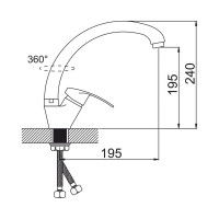 Смеситель для кухни Gota Rocio Alicante с высоким изливом, крепление гайка d40 1/10 252410-GOTA