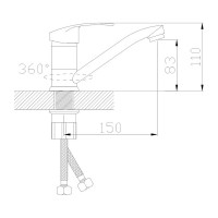 Смеситель для кухни Антей Зима с коротким изливом, цвет белый d40 1/20 4572127-ANT