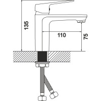 Смеситель для умывальника Gota Rocio Catalonia крепление гайка, d35, цвет белый 091063-GOTA