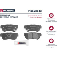 Тормозные колодки дисковые задние Hyundai Getz 02-, Santa Fe I 01-, Tucson I 04-, Kia Sportage MARSHALL M2623543