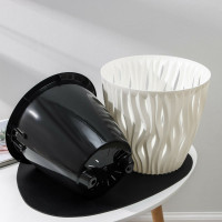 Кашпо со вставкой СИМАЛЕНД Вдохновение 7.5 л, 25 см, 23.5 см, белое/чёрное 5111250