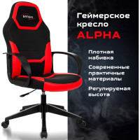 Компьютерное кресло BRABIX Alpha GM-018, ткань/экокожа, черное/красное 532637