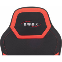 Компьютерное кресло BRABIX Alpha GM-018, ткань/экокожа, черное/красное 532637