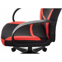 Компьютерное кресло BRABIX Alpha GM-018, ткань/экокожа, черное/красное 532637