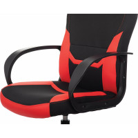 Компьютерное кресло BRABIX Alpha GM-018, ткань/экокожа, черное/красное 532637