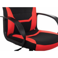 Компьютерное кресло BRABIX Alpha GM-018, ткань/экокожа, черное/красное 532637