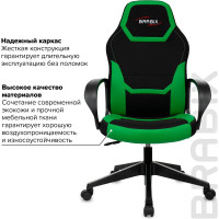 Компьютерное кресло BRABIX Alpha GM-018, ткань/экокожа, черное/зеленое 532639