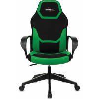 Компьютерное кресло BRABIX Alpha GM-018, ткань/экокожа, черное/зеленое 532639