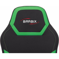 Компьютерное кресло BRABIX Alpha GM-018, ткань/экокожа, черное/зеленое 532639