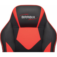 Компьютерное кресло BRABIX Game GM-017, экокожа/ткань, черное/красное 532642