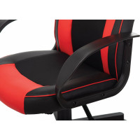 Компьютерное кресло BRABIX Game GM-017, экокожа/ткань, черное/красное 532642