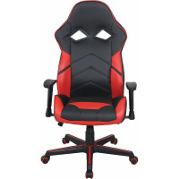 Компьютерное кресло BRABIX Storm GM-006, регулируемые подлокотники, экокожа, черное/красное 532500