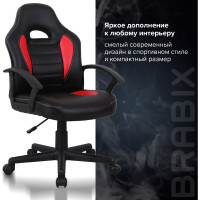 Компьютерное кресло BRABIX Spark GM-201, экокожа, черное/красное 532503