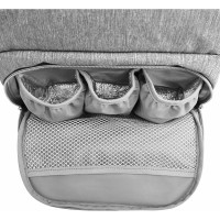 Рюкзак для мамы BRAUBERG MOMMY с ковриком, крепления на коляску, термокарманы, серый, 40x26x17см, 270819