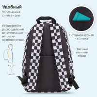 Универсальный рюкзак BRAUBERG POSITIVE, потайной карман, Black and White, 42x28x14см, 270777