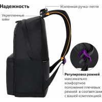 Универсальный рюкзак BRAUBERG FASHION CITY Romantic, черный, 44x31x16 см, 270808