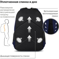 Универсальный эргономичный рюкзак BRAUBERG DYNAMIC, синий, 43x30x13см, 270803