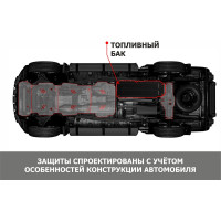 Защита топливного бака АвтоБроня для Jac S7 2020-, сталь, штампованная, 2 ч. 111.09204.1