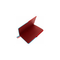 Блокнот BRAUBERG А5, 148x218мм, DUO, под кожу, с резинкой, 80л, клетка, красный/бирюзовый 113431