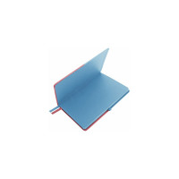 Блокнот BRAUBERG А5, 148x218мм, DUO, под кожу, с резинкой, 80л, клетка, голубой/розовый 113432