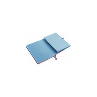 Блокнот BRAUBERG А5, 148x218мм, DUO, под кожу, с резинкой, 80л, клетка, голубой/розовый 113432
