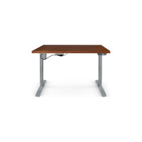 Стол StolStoya МОТОР UP с регулируемой высотой подстолье серое и столешница МДФ шпон американский орех SE211ISAO14070