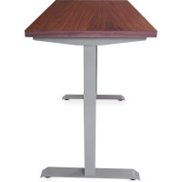 Стол StolStoya МОТОР UP с регулируемой высотой подстолье серое и столешница МДФ шпон американский орех SE211ISAO14070