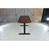 Стол двухмоторный с регулируемой высотой StolStoya ТИТАН подстолье черное и столешница МДФ шпон SE221IBAO12065