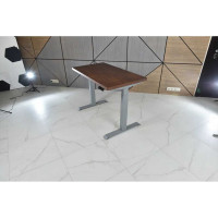 Стол с регулируемой высотой StolStoya ТИТАН рама серая и столешница МДФ шпон амер.орех 120х65 SE221ISAO12065