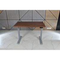 Стол с регулируемой высотой StolStoya ТИТАН рама серая и столешница МДФ шпон амер.орех 120х65 SE221ISAO12065