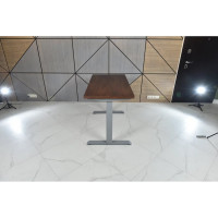 Стол с регулируемой высотой StolStoya ТИТАН рама серая и столешница МДФ шпон амер.орех 120х65 SE221ISAO12065