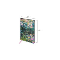 Блокнот BRAUBERG VISTA Claude Monet А5, 143x210 мм, под кожу, гибкий, срез фольга, 80 л 112058