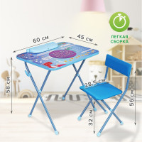 Комплект детской мебели BRAUBERG NIKA KIDS КОСМОС голубой, стол + стул, пенал 532634