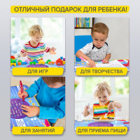 Комплект детской мебели BRAUBERG NIKA KIDS КОСМОС голубой, стол + стул, пенал 532634